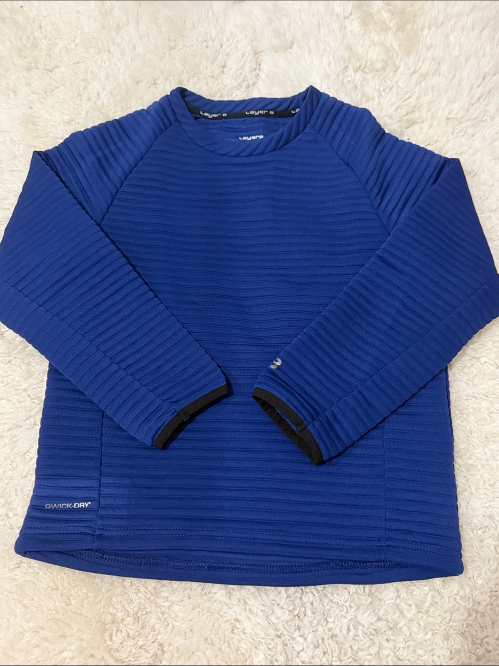 NWOT Layer 8 Kids Cobalt Blue Ribbed Crew Sweatshirt
